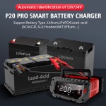 HTRC P20 Pro Portable Battery Charger 12v 20a 20 Car Battery Charger 12 Volt for Lithium Lead Acid Battery